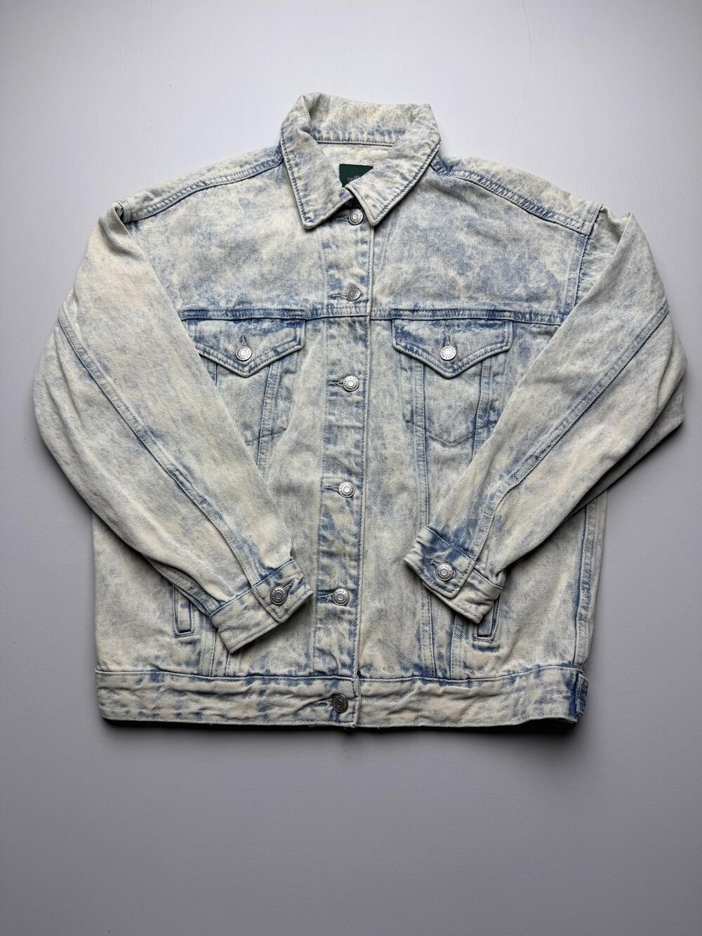 Wild Fable Denim Jacket Womens XS Blue Acid Wash Button Front Casual Retro